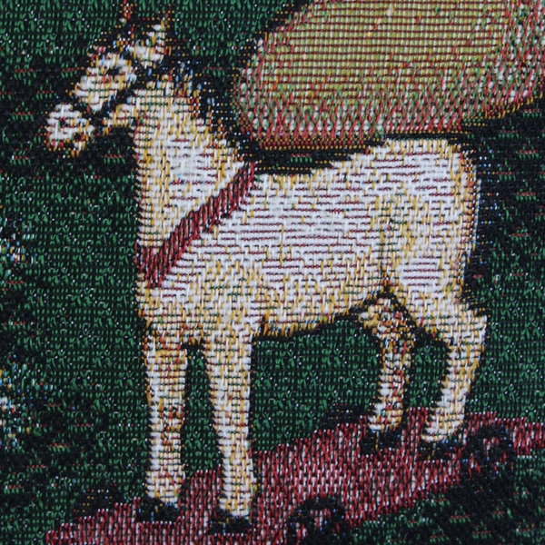 Tapestry-Style Christmas Teddy Bear Decorative Throw Pillow 15" x 15"