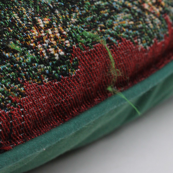 Tapestry-Style Christmas Teddy Bear Decorative Throw Pillow 15" x 15"