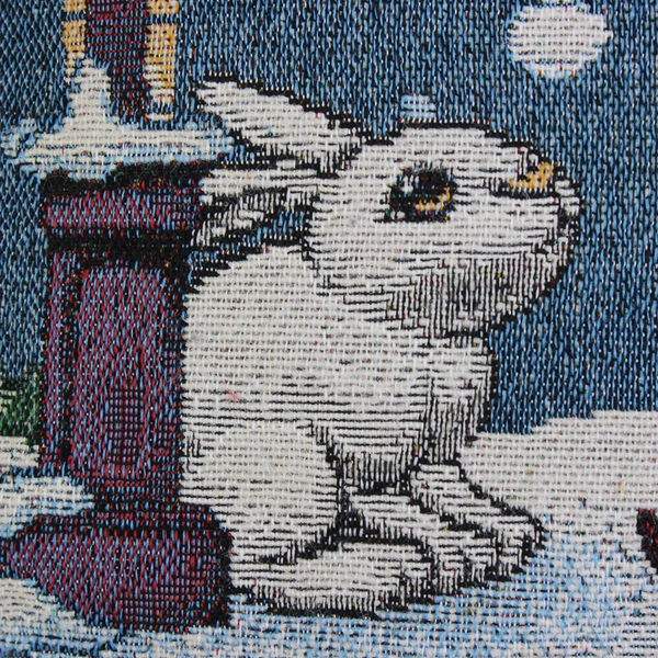 Tapestry-Style Christmas Snowman Decorative Throw Pillow 15" x 15"