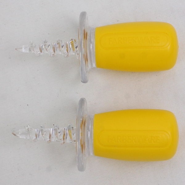 Set Of 8 Farberware Professional Corn Holders Plastic Red/Green/Yellow/Orange