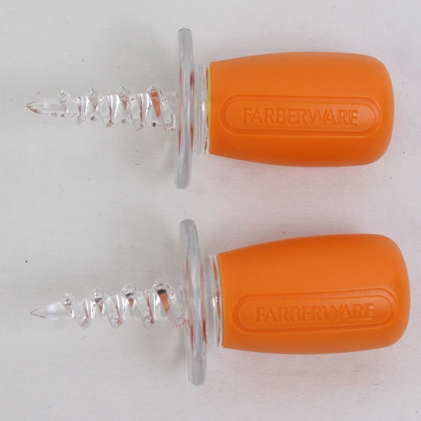 Set Of 8 Farberware Professional Corn Holders Plastic Red/Green/Yellow/Orange