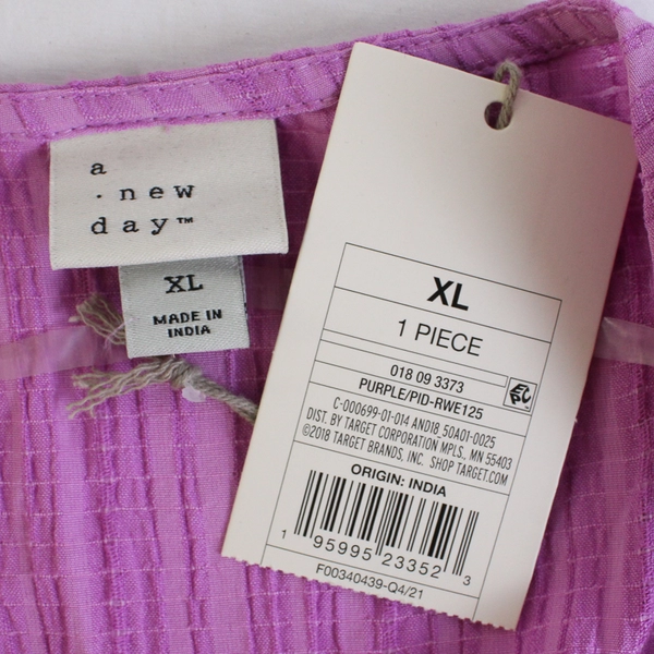 NWT A New Day Purple Plunge Wrap Dress Women's XL