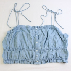 Aerie Light Blue Cropped Spaghetti Strap Tank Top Women's Size XL