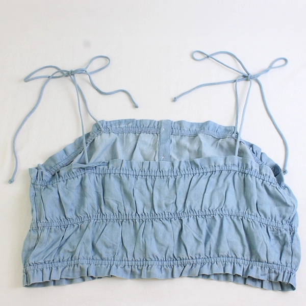 Aerie Light Blue Cropped Spaghetti Strap Tank Top Women's Size XL