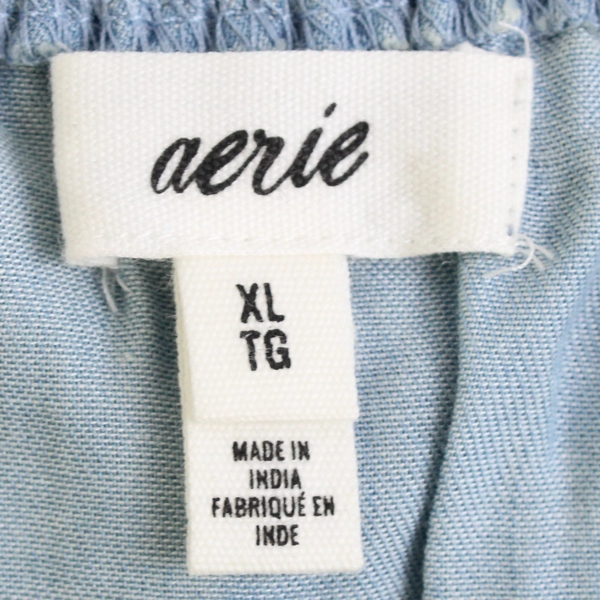 Aerie Light Blue Cropped Spaghetti Strap Tank Top Women's Size XL