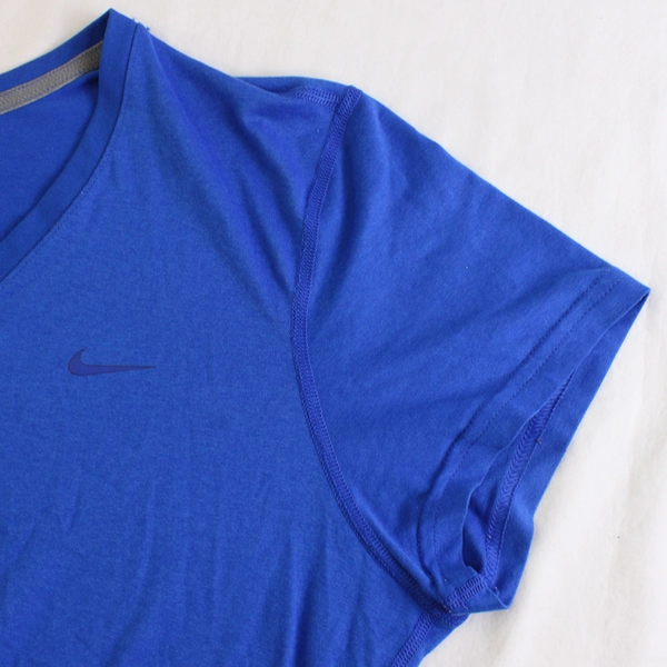 Nike Dri-Fit Blue Regular Fit Short-Sleeve V-Neck T-Shirt Women's Size XL