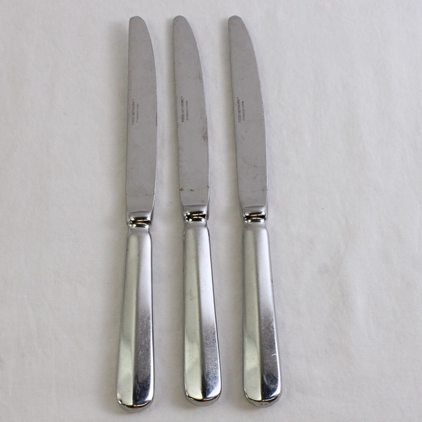 Lot Of 3 Food Network Mint (Stainless) Flatware Dinner Knives 9.5" Long