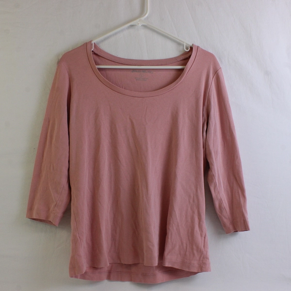 Eddie Bauer Light Pink 3/4-Sleeve Cotton T-Shirt Women's Size Large