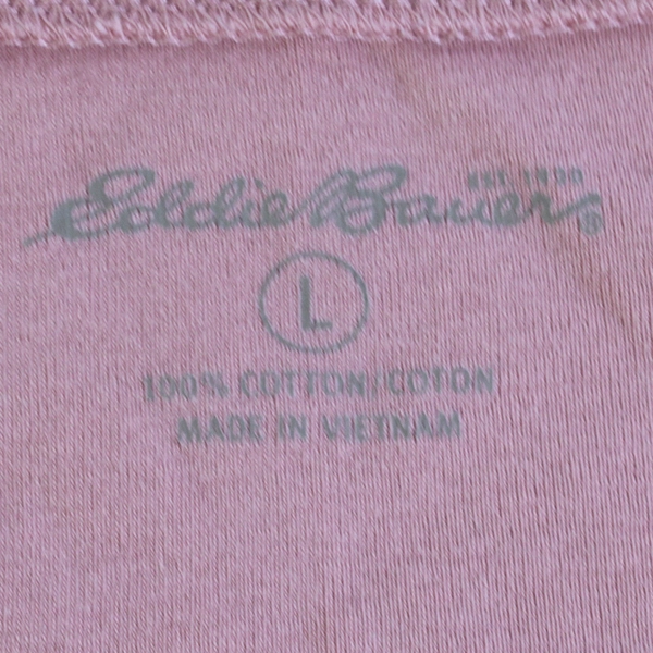 Eddie Bauer Light Pink 3/4-Sleeve Cotton T-Shirt Women's Size Large