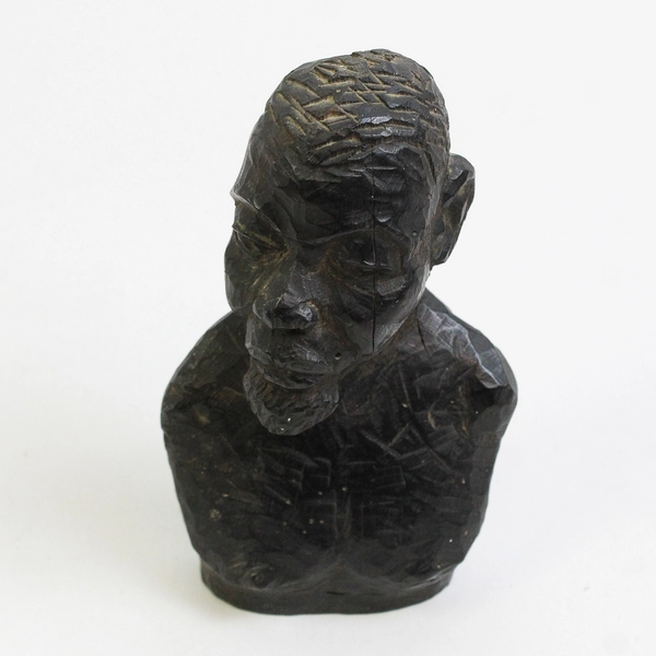 Hand-Carved Soapstone African Man Bust Sculpture Figure 5"