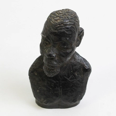 Hand-Carved Soapstone African Man Bust Sculpture Figure 5"
