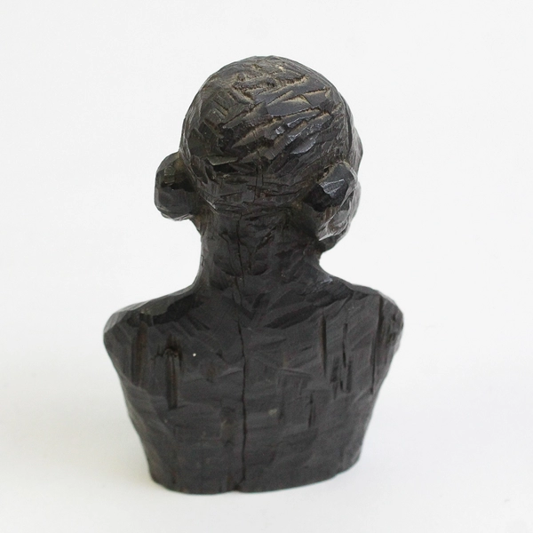 Hand-Carved Soapstone African Man Bust Sculpture Figure 5"