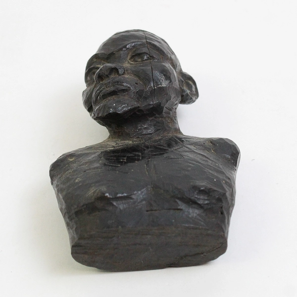 Hand-Carved Soapstone African Man Bust Sculpture Figure 5"