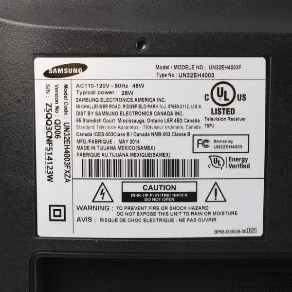 Samsung UN32EH4003F 32" 720p LED TV 60Hz w/ Remote & Power Cord 