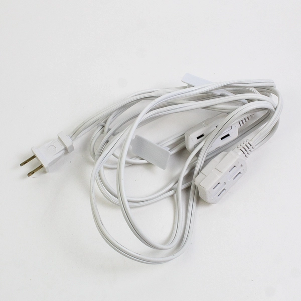 White 6-Outlet 2-Prong Twin Extension Cord 6 ft Untested
