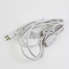 White 6-Outlet 2-Prong Twin Extension Cord 6 ft Untested