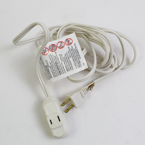 Lot of 4 White and Green 3-Outlet Extension Cords 6 ft