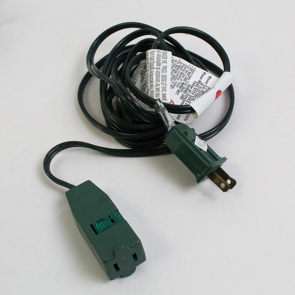 Lot of 4 White and Green 3-Outlet Extension Cords 6 ft