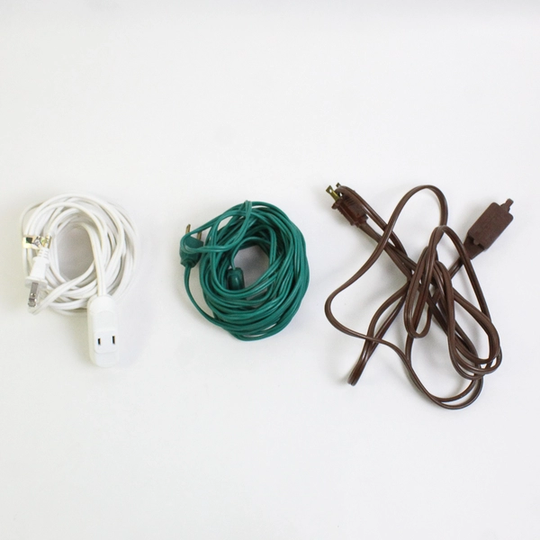 Lot of 3 Single-Outlet and 3-Outlet Extension Cords 9ft to 20ft