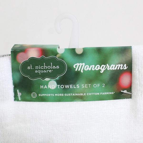 St. Nicholas Square 2 Bath Hand Towels 16"x25" Solid Plaid