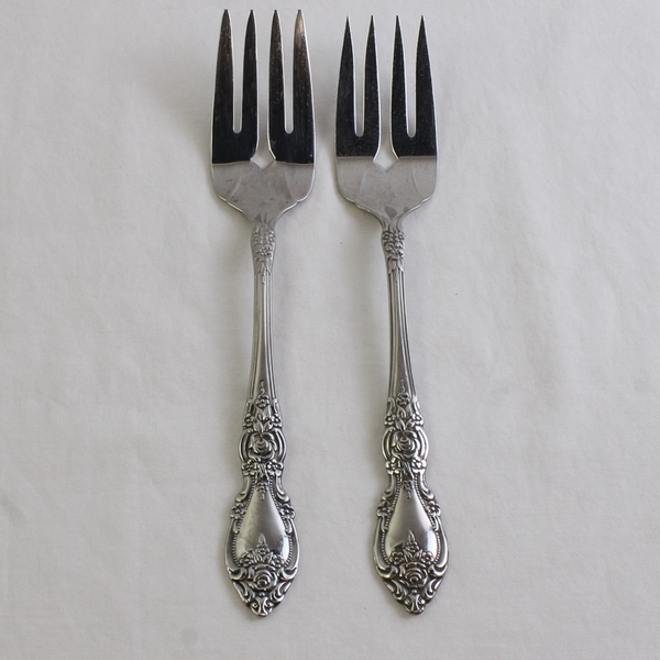 Lot of 2 Oneida Wordsworth Stainless Steel Cold Meat Serving Forks