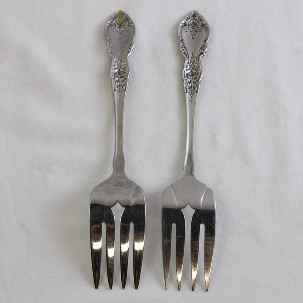 Lot of 2 Oneida Wordsworth Stainless Steel Cold Meat Serving Forks