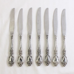 Set of 7 Oneida Wordsworth Stainless Steel Hollow Dinner Knives