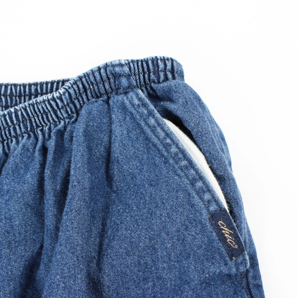 Chic Women's 22W Petite Pull On Elastic Waist Blue Denim Jeans