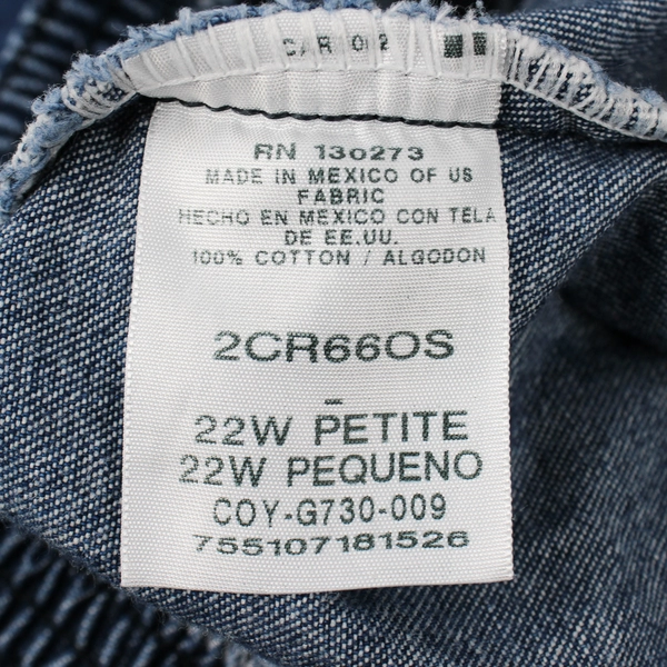 Chic Women's 22W Petite Pull On Elastic Waist Blue Denim Jeans