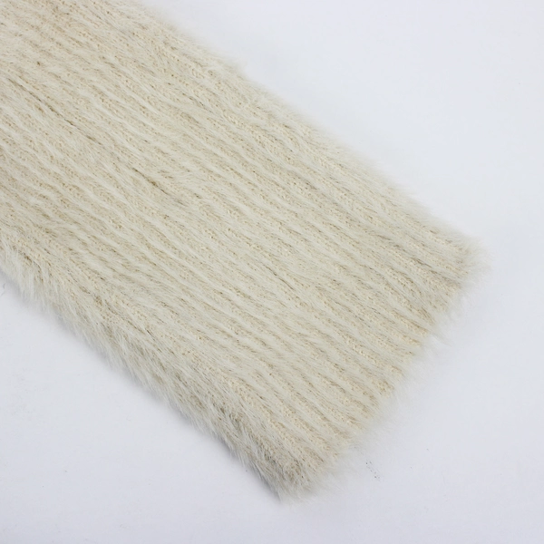 NWT Altar’d State Women's L Cream Fuzzy Ribbed Cardigan Sweater