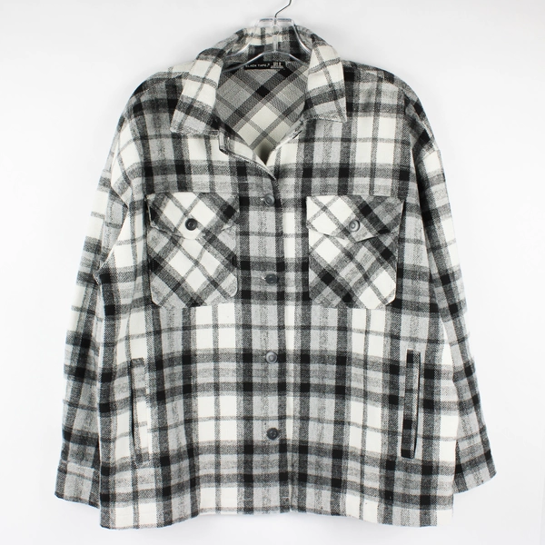 Black Tape Women's M Black and White Button Up Flannel Jacket
