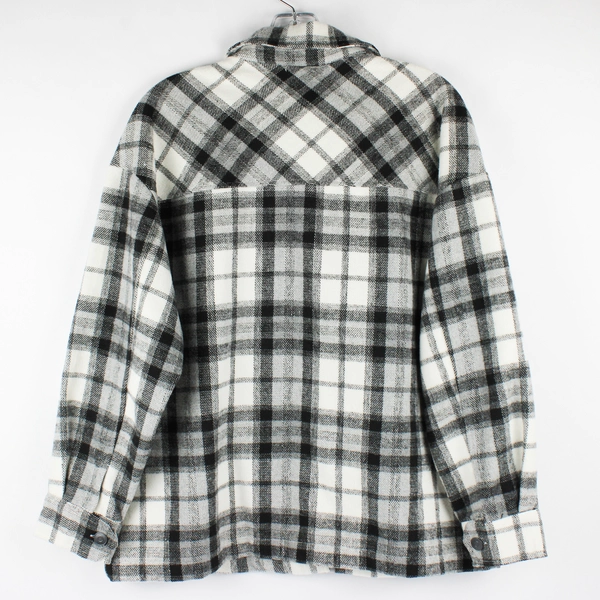 Black Tape Women's M Black and White Button Up Flannel Jacket