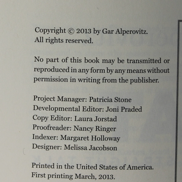 What Then Must We Do? Straight Talk by Gar Alperovitz 2013 Paperback