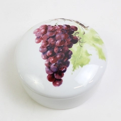 Gourmet Village Wine Country 2 Piece Porcelain Brie Baker 5" Diameter 2.5" Tall