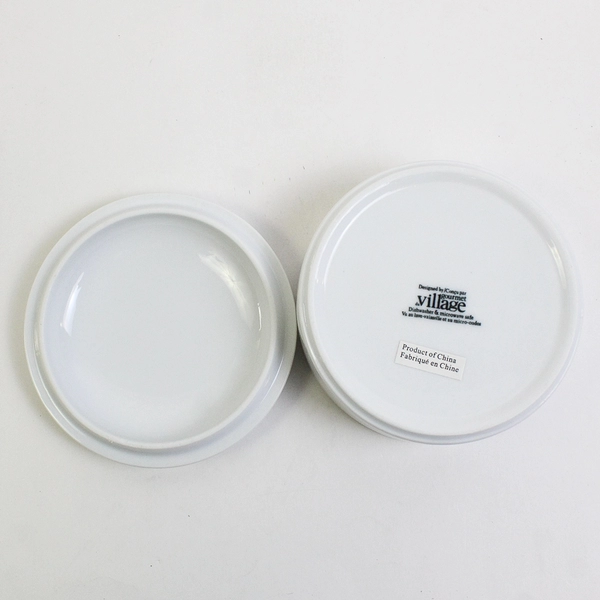 Gourmet Village Wine Country 2 Piece Porcelain Brie Baker 5" Diameter 2.5" Tall