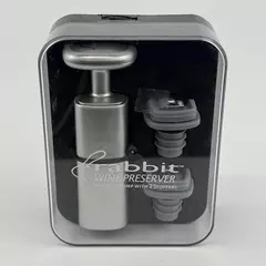 Metrokane Rabbit Wine Preserver Vacuum Pump with 2 Stoppers Open Box