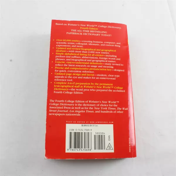 Webster's New World Dictionary Paperback Compact Lightweight 