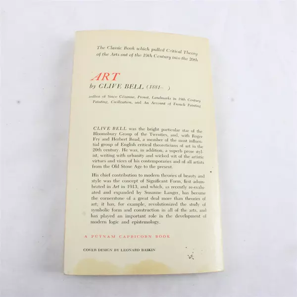 Art Paperback by Clive Bell Classic Aesthetics & Art Theory Book