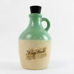 Vintage Avon Bay Rum After Shave Lotion Jug (Empty) Green Beige 5.5" Collectible