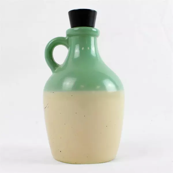 Vintage Avon Bay Rum After Shave Lotion Jug (Empty) Green Beige 5.5" Collectible