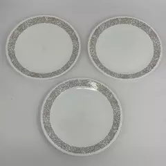 Set of 3 Vintage Corelle Woodland Brown Dinner Plates 10.25 Inch
