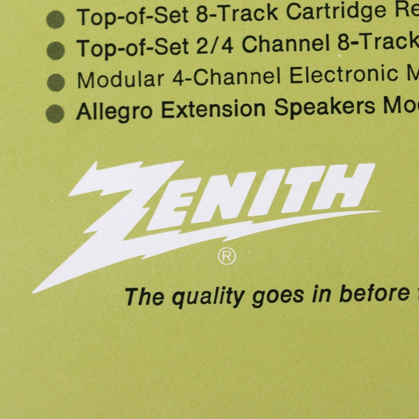 Vintage Zenith Console Stereo Record Player Promotional Paper Insert