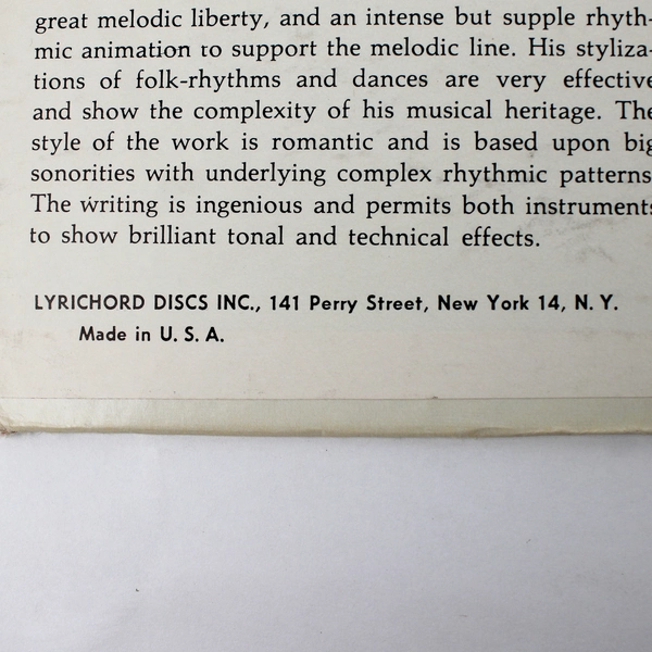 Bryan & Keys Duo 20th Century Sonatas For Flute & Piano LL 185 Vinyl LP 