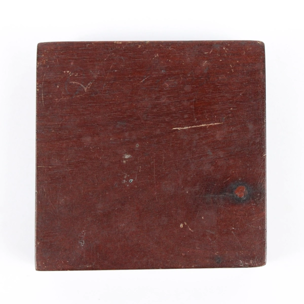 Antique Miniature Wooden Framed Round Tintype Portrait Young Woman