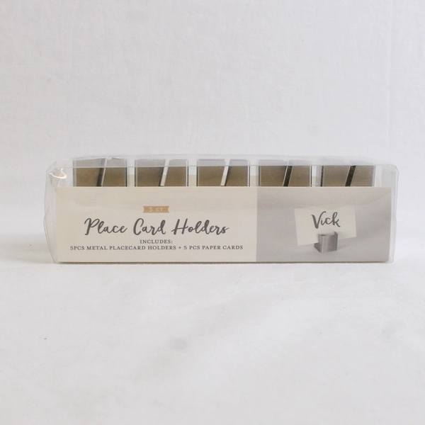 Newclassic Metal Place Card Holders Silver Square 5 Pcs Paper Cards 5 Pcs