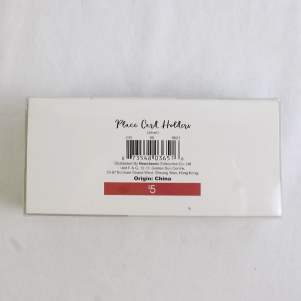 Newclassic Metal Place Card Holders Silver Square 5 Pcs Paper Cards 5 Pcs