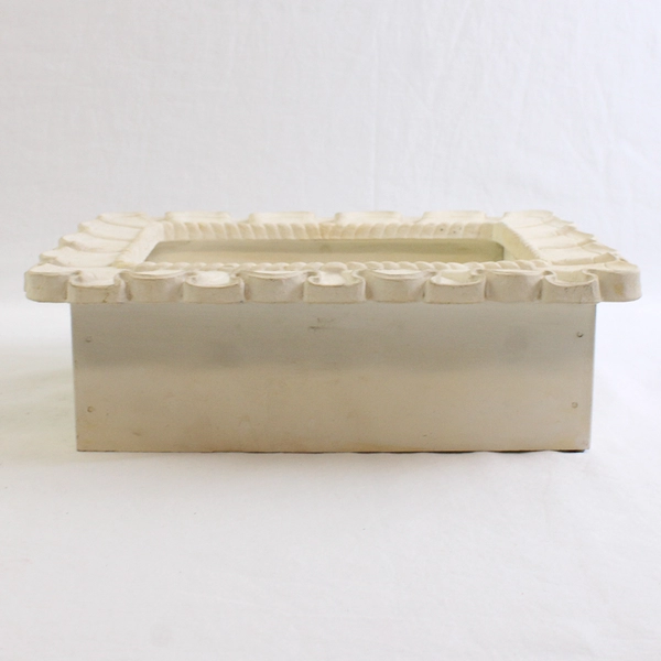 1960s Syroco Wood Scalloped Edge Wall Hanging Mirror 9 1/2" by 7 1/2"