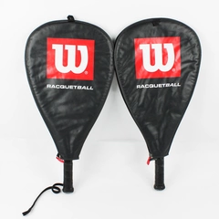 Lot of 2 Wilson Racquetball Green and Black Racquet XS-3 7/8 Grip With Case