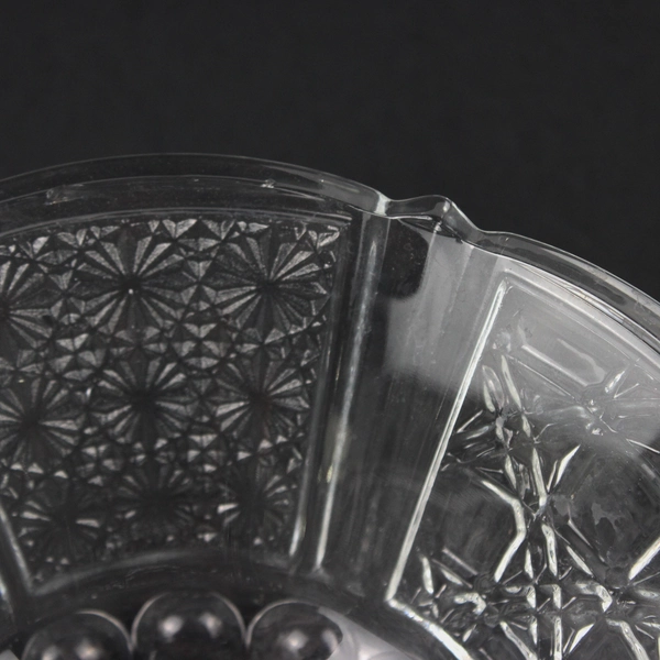 Vintage FNG Indonesia Daisy Cane Button Pattern Pressed Glass Bowl 7"