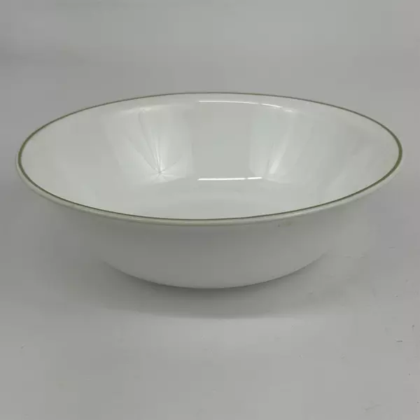 Corelle White With Green Rim Vegetable Bowl 8.5 Inch